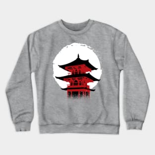 Japan temple moon Crewneck Sweatshirt